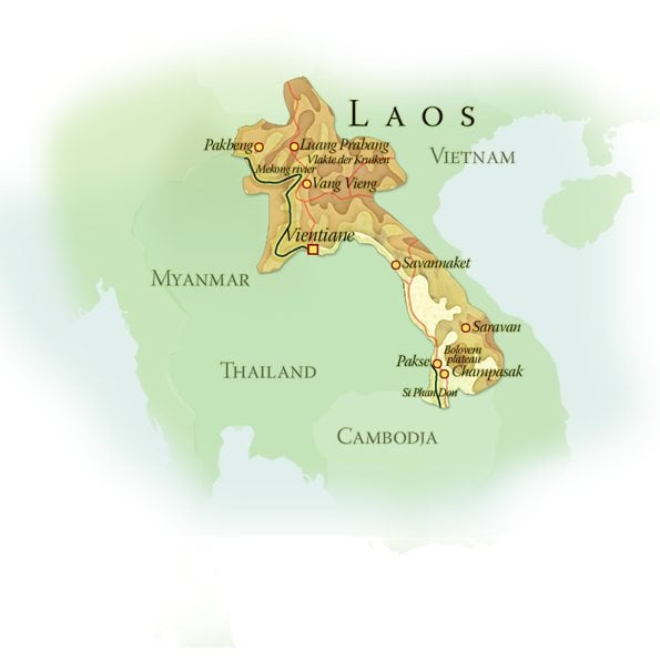 Landkaart Laos