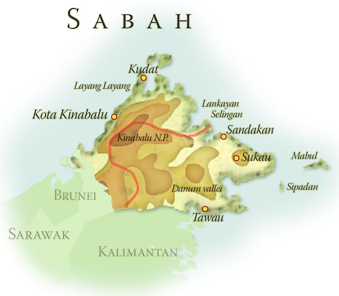 Landkaart Sabah