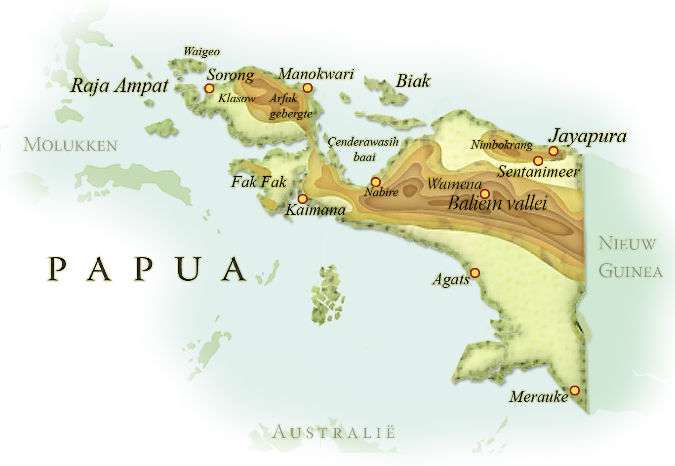 Landkaart Papua