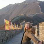 Collega Annelou van Rama Tours bij de Chinese Muur